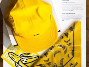 A photo of a yellow cap and bandana