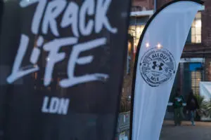 A photograph of some flags