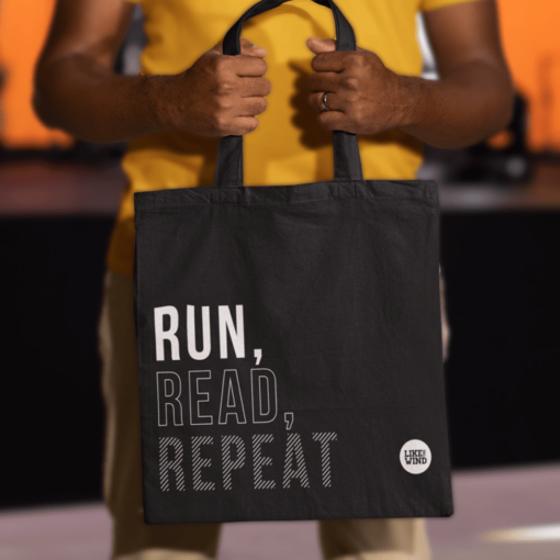 Run, Read, Repeat – Premium Tote Bag - Image 3