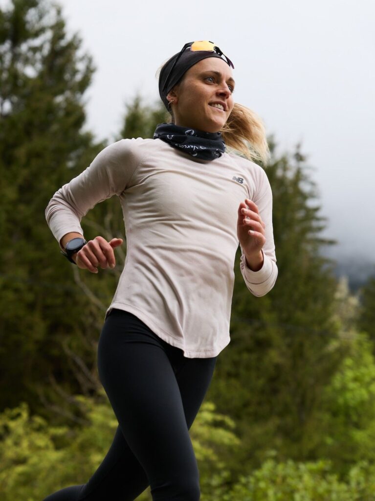 A photo of Maelle Beauvir trail running